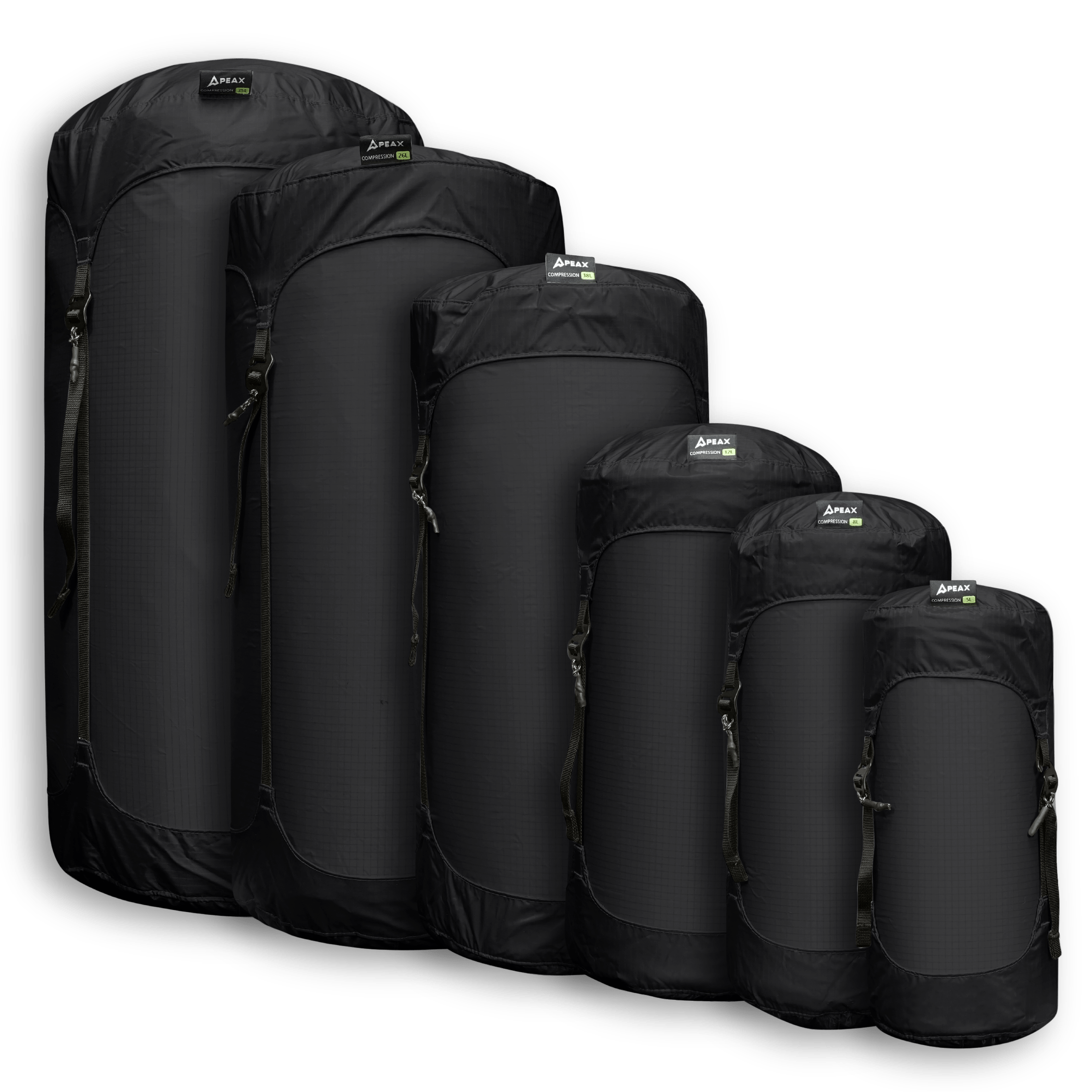 PEAX Equipment BLACK / ONE OF EACH SIZE COMPRESSION SACK