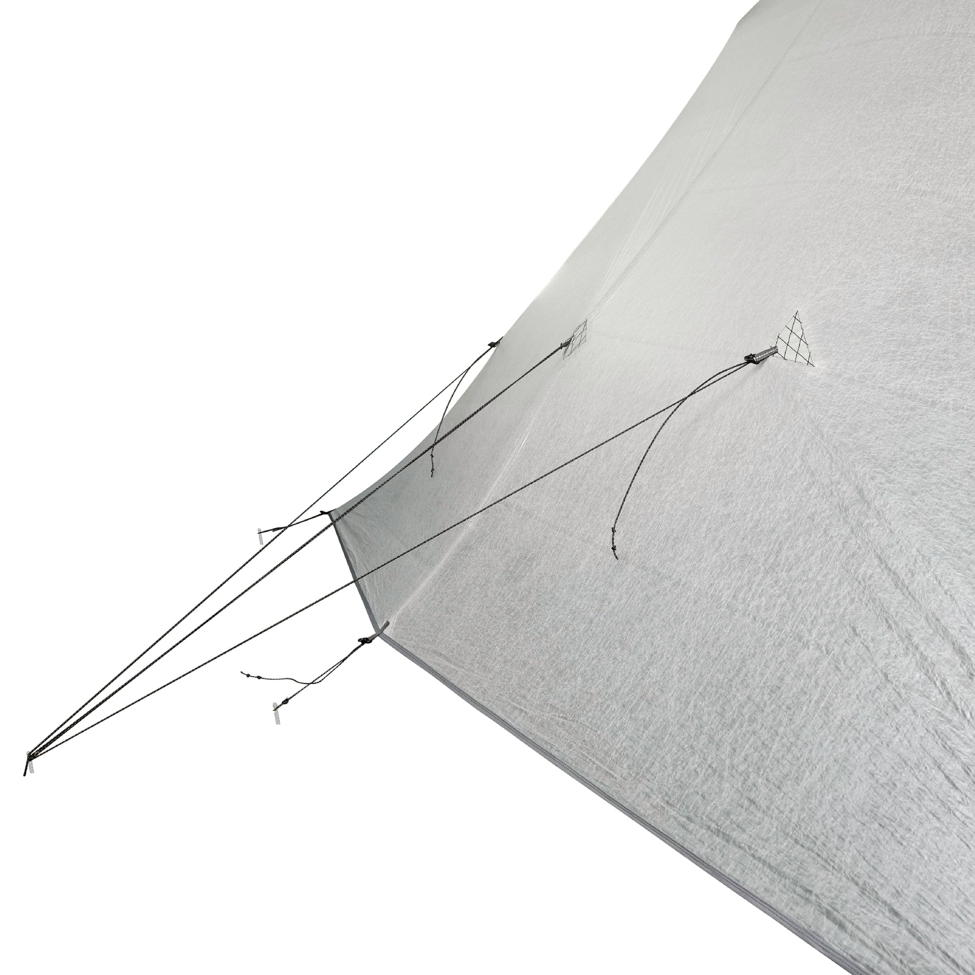 Lightweight Tipi Tent Feature, Single Point Guyout