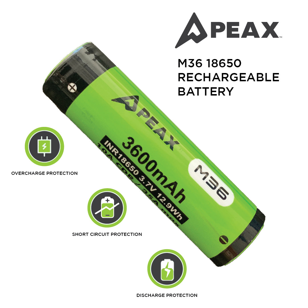 M36 18650 RECHARGEABLE BATTERY – PEAX Equipment