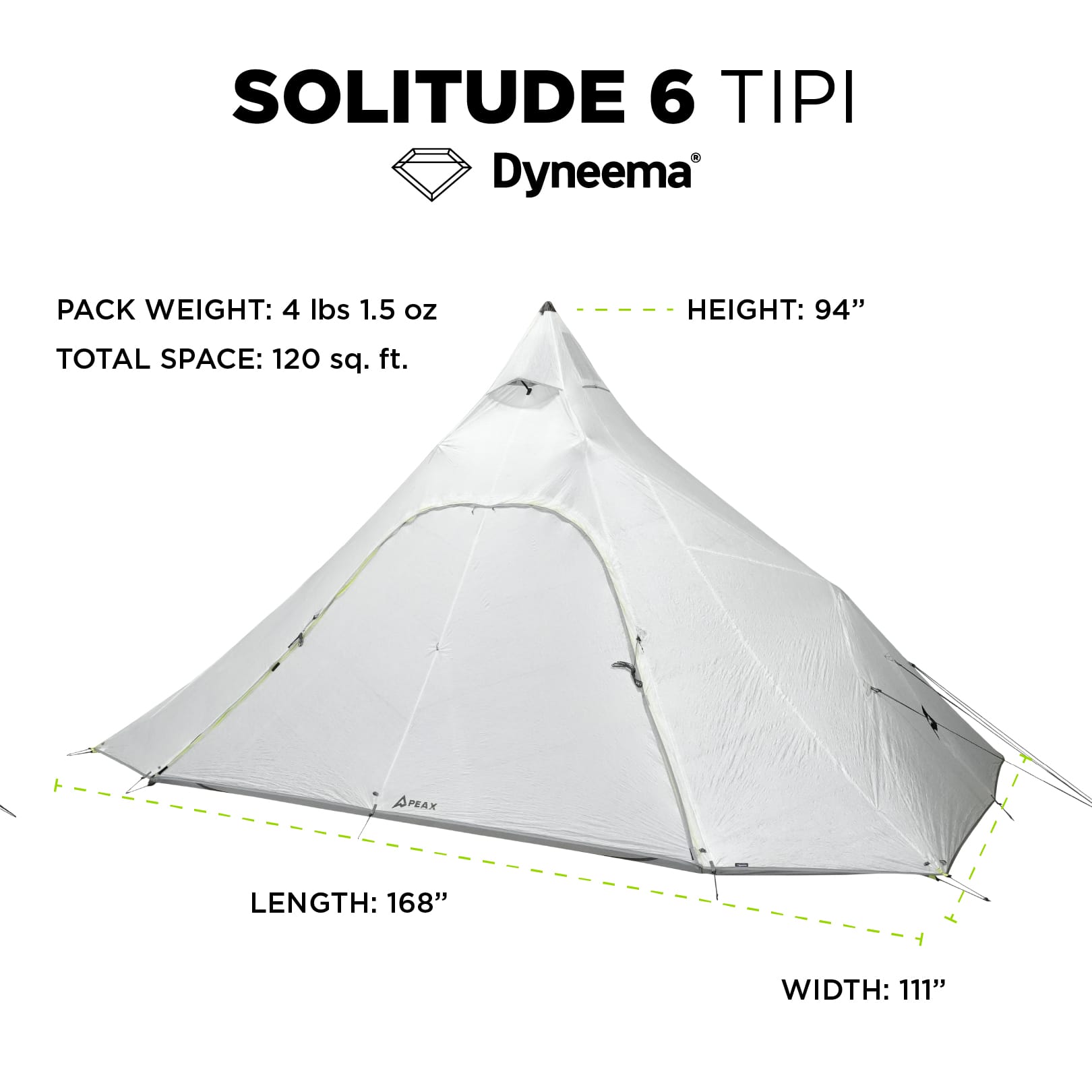 Tent PEAX Equipment Co. SOLITUDE 6 TIPI TENT [DYNEEMA]
