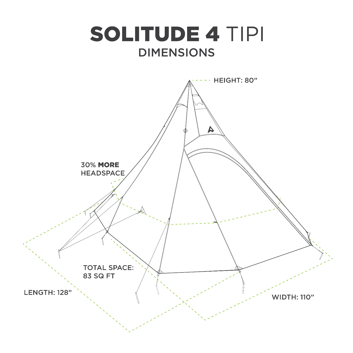 dimensions of a tent Solitude 4 Dyneema Tent, Ultralight Hunting Tent