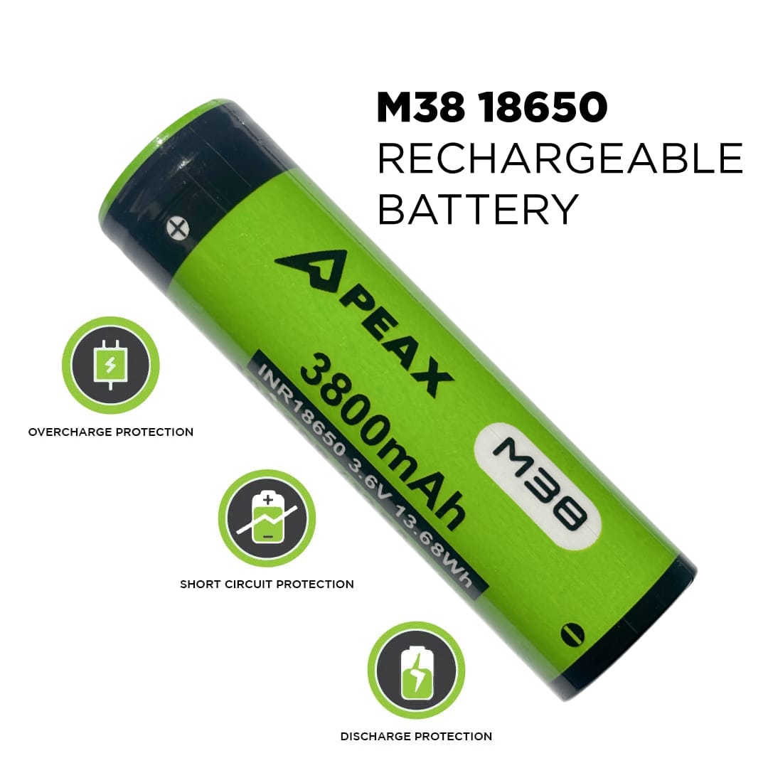 Battery PEAX Equipment Co. SPARE M38 18650 RECHARGEABLE BATTERY